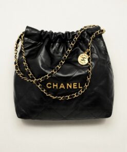 Chanel 22 Small Shoulder Bag 14.4in/ 37cm Black Gold Hardware For Women AS3260 B08037 94305 - Image 5