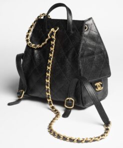 Chanel 25 Small Backpack 9.1in/ 23cm Black Gold Hardware For Women AS5600 B20304 94305 - Image 4