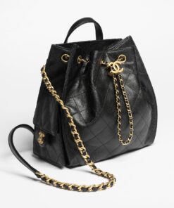 Chanel 25 Small Backpack 9.1in/ 23cm Black Gold Hardware For Women AS5600 B20304 94305 - Image 3