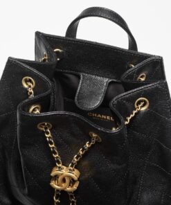 Chanel 25 Small Backpack 9.1in/ 23cm Black Gold Hardware For Women AS5600 B20304 94305 - Image 5
