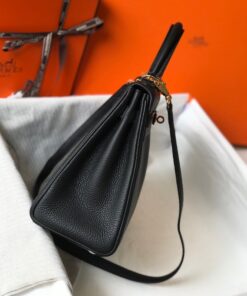 Hermes Kelly 28 Retourne Togo Black For Women 11in/28cm - Image 8