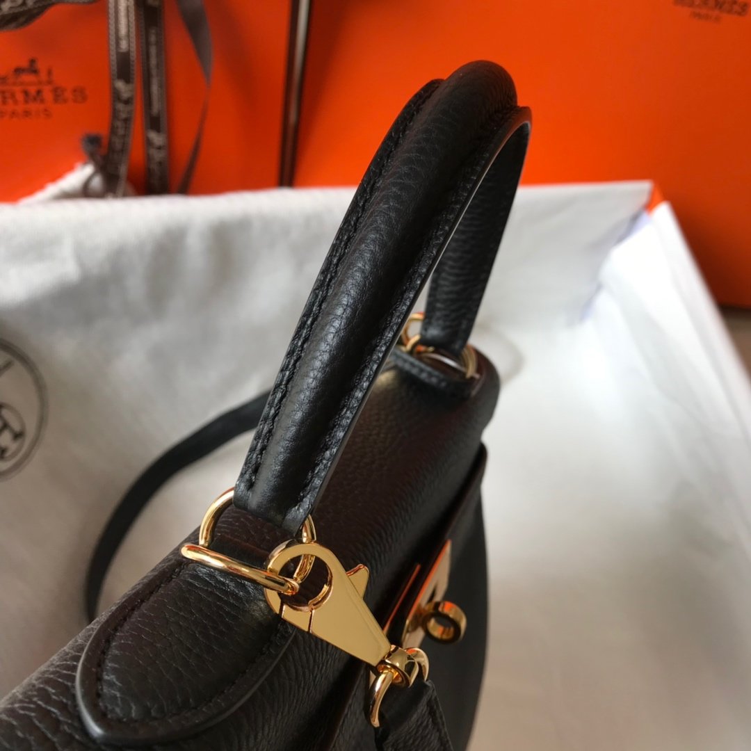 Hermes Kelly 28 Retourne Togo Black For Women 11in/28cm - Image 9