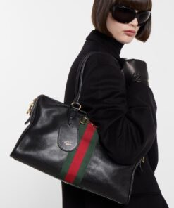 Alternative view of Gucci Borsetto Large Boston Shoulder Bag 15.2in/ 39cm Black Gold Hardware For Women 866734 AAGIQ 1053