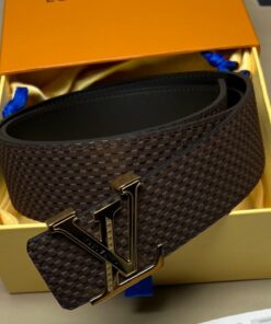 Louis Vuitton Initiales Reversible LV Belt with Gold Toned Hardware LV Women Belt - Image 4