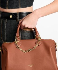 Alternative view of Louis Vuitton LV Script Chain Bag Charm Gold Hardware For Women M03473