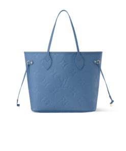 Louis Vuitton Neverfull MM Tote Bag 12.2in/ 31cm Blue Jean Gold Hardware For Women M27358