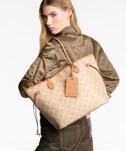 Alternative view of Louis Vuitton Neverfull MM Tote Bag 12.2in/ 31cm Monogram Origine Lin Gold Hardware For Women M27521