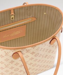 Louis Vuitton Neverfull MM Tote Bag 12.2in/ 31cm Monogram Origine Lin Gold Hardware For Women M27521 - Image 6