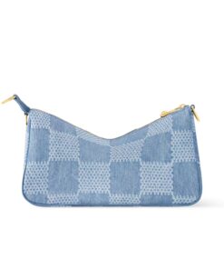 Louis Vuitton Pochette Accessories XL Shoulder Bag 11in/ 28cm Denim Blue Gold Hardware For Men N00204 - Image 5