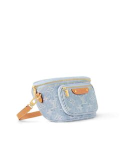 Louis Vuitton Mini Bumbag 6.7in/ 17cm Sky Blue Denim Gold Hardware For Women M83353 - Image 3