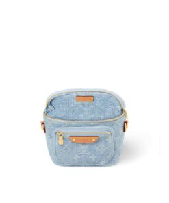 Louis Vuitton Mini Bumbag 6.7in/ 17cm Sky Blue Denim Gold Hardware For Women M83353 - Image 4
