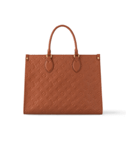 Louis Vuitton Onthego MM Tote Bag 13.8in/ 35cm Cognac Monogram Empreinte Gold Hardware For Women M12775